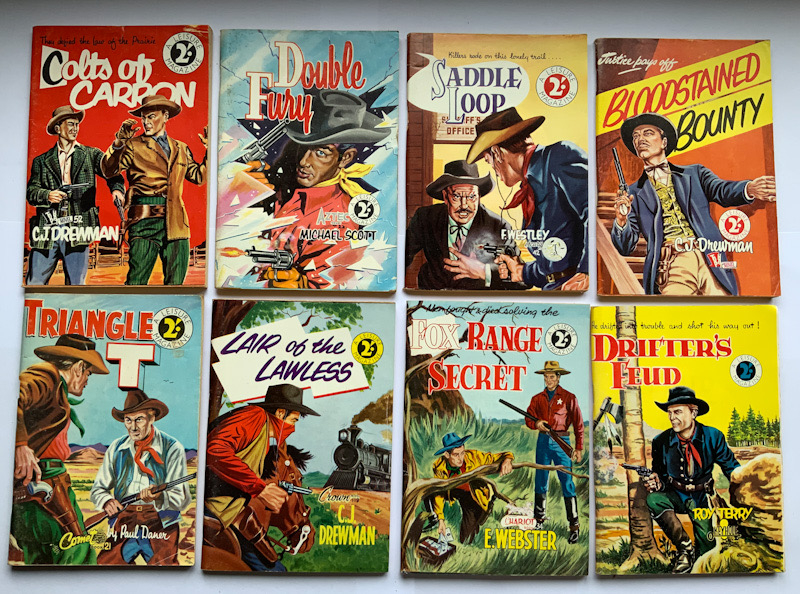 Vintage Australian pulp fiction Western books